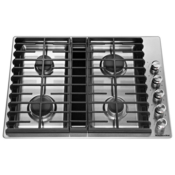 Kitchenaid® 30" 4 Burner Gas Downdraft Cooktop KCGD500GSS