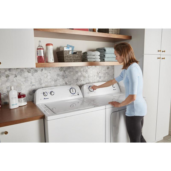 Amana® 6.5 cu. ft. Top-Load Electric Dryer with Automatic Dryness Control YNED4655EW Amana® 6.5 cu. ft. Top-Load Electric Dryer with Automatic Dryness Control YNED4655EW