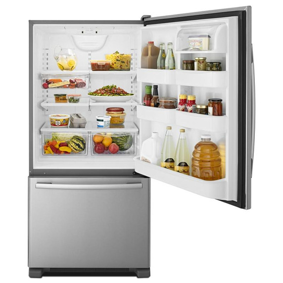 Amana® 33-inch Wide Amana® Bottom-Freezer Refrigerator with EasyFreezer™ Pull-Out Drawer − 22 cu. ft. Capacity ABB2224BRM