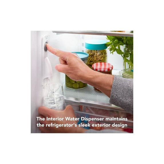 Kitchenaid® 20 cu. ft. 36-Inch Width Counter-Depth French Door Refrigerator with Interior Dispense KRFC136RBS