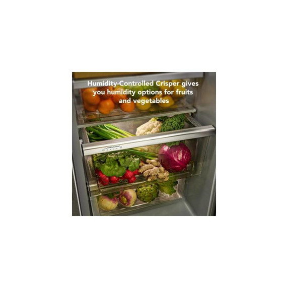 Kitchenaid® 20.8 Cu. Ft. Counter-Depth Side-by-Side Refrigerator with Exterior Ice and Water Dispenser in PrintShield™ Finish KRSC536RPS