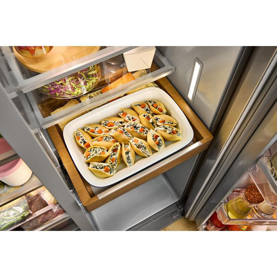 Kitchenaid® 28.7 Cu. Ft. Side-by-Side Refrigerator with Exterior Ice and Water Dispenser in PrintShield™ Finish KRSF536RPS