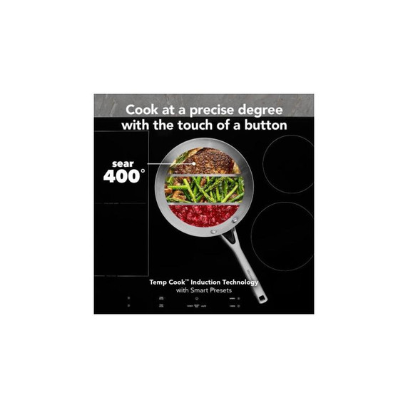 Kitchenaid® 30" Temp Cook™ Induction Cooktop with 5 Cooking Zones KCIT730SSS