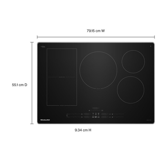 Kitchenaid® 30" Temp Cook™ Induction Cooktop with 5 Cooking Zones KCIT730SSS