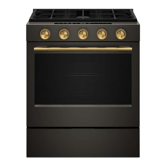 Kitchenaid® 5.0 Cu. Ft. Smart Slide-in Gas Range with Convection Cooking Modes and 2-in-1 Burner KSGS530SBE