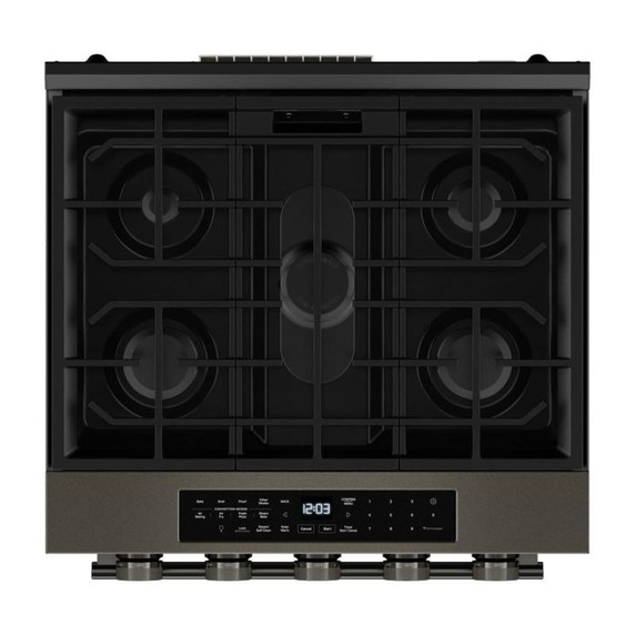 Kitchenaid® 5.0 Cu. Ft. Smart Slide-in Gas Range with Convection Cooking Modes and 2-in-1 Burner KSGS530SBE
