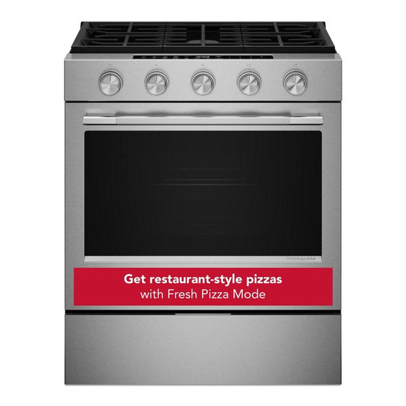 Kitchenaid® 5.0 Cu. Ft. Smart Slide-in Gas Range with Convection Cooking Modes and 2-in-1 Burner KSGS530SPS
