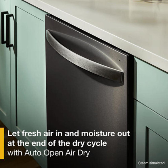 Whirlpool® 24-Inch Dishwasher with Total Coverage Wash Action and Auto Open Air Dry in Fingerprint Resistant Black Stainless WDTS8024SV