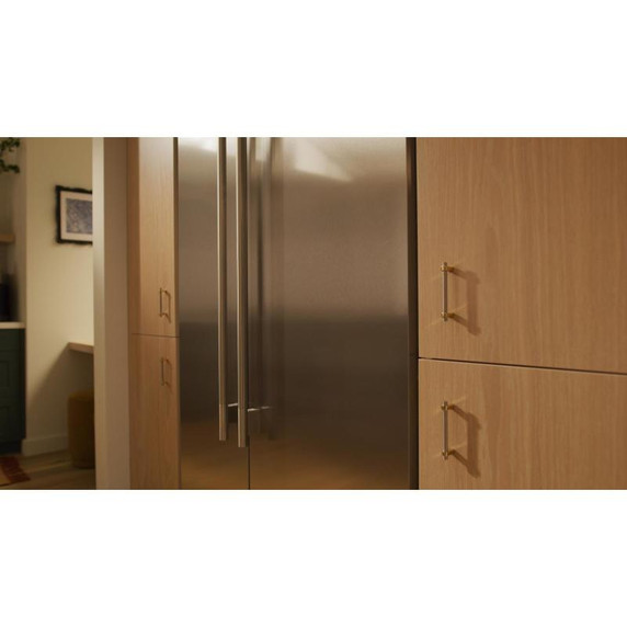 Kitchenaid® 20.8 Cu. Ft. 36" Built-In Side-by-Side Refrigerator features Exterior Water and Ice Dispenser with Measured Fill KBSD736SPS