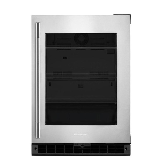 Kitchenaid® 24"" Undercounter Refrigerator with Glass Door KURR324SSB