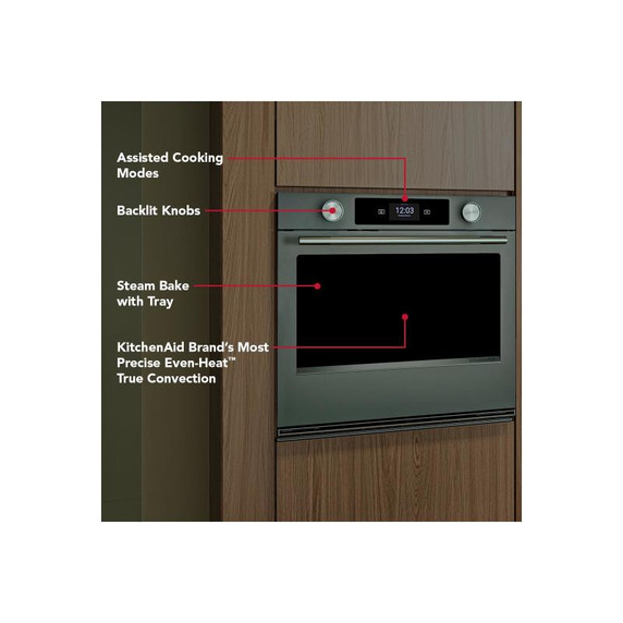 Kitchenaid® 30-inch Smart Electric Single Wall Oven with Assisted Cooking Modes - Juniper KOES730SJP