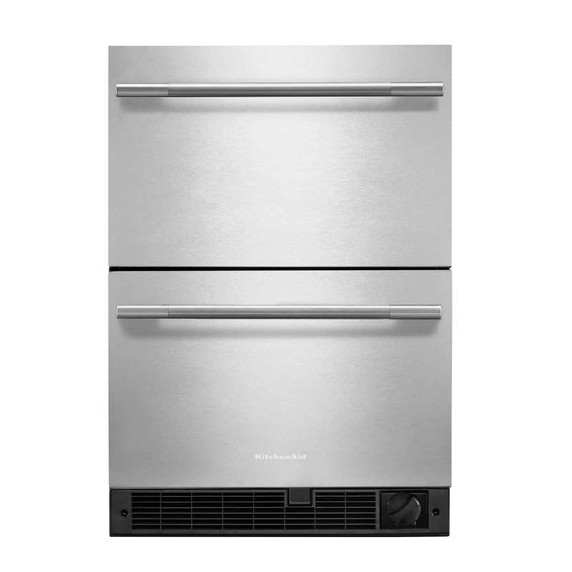 Kitchenaid® 24" Stainless Steel Undercounter Double-Drawer Refrigerator/Freezer KUCT524SSB