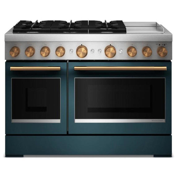 Kitchenaid® 48-Inch 6 Burner Commercial-Style Dual Fuel Range with Griddle KFDD948SAG