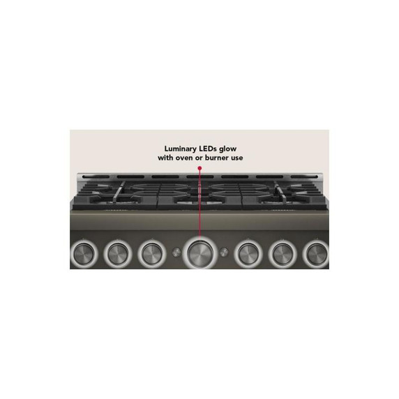 KitchenAid® 36-Inch 6 Burner Commercial-Style Gas Range with No Preheat Air Fry Mode KFGS936SBE