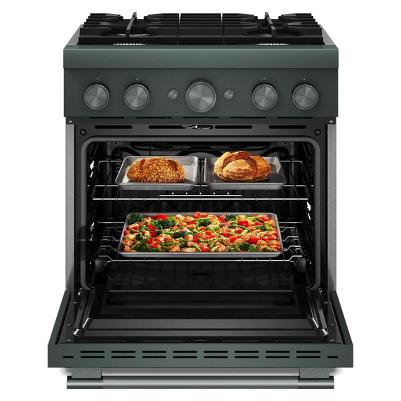 KitchenAid® 30-Inch 4 Burner Commercial-Style Dual Fuel Range with No Preheat Air Fry Mode KFDS930SJP