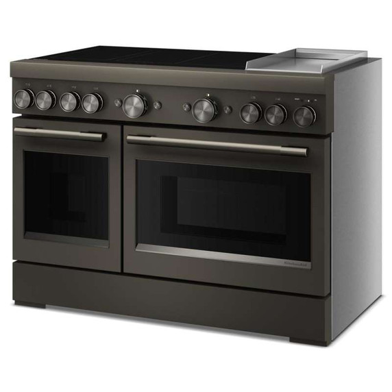 KitchenAid® 48-Inch 6-Element Induction Freestanding Commercial-Style Range with Griddle KFID948SBE