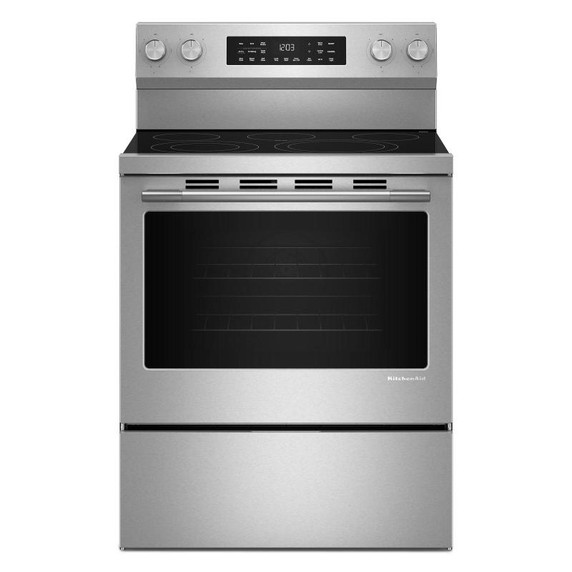 Kitchenaid® 5.3 Cu. Ft. Smart Freestanding Electric Range with Convection Cooking Modes YKFES330TPS