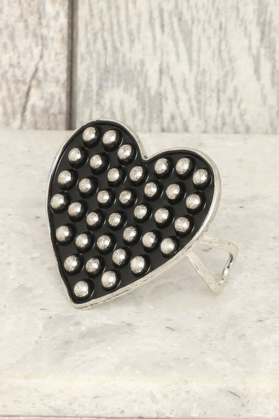 Western Bubble Heart Cuff Ring-52179