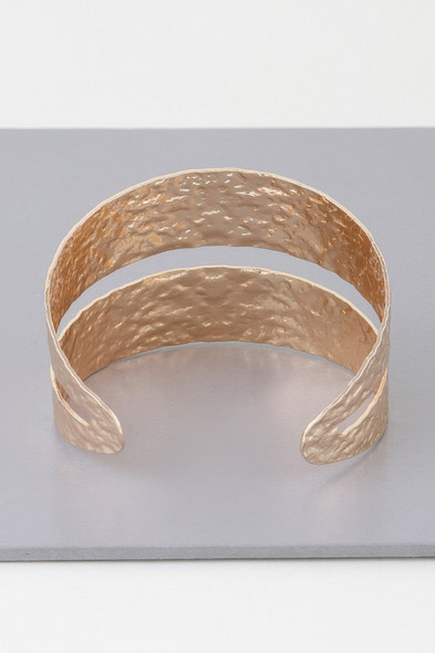 Hammered Double Wrap Cuff Bracelet-51316