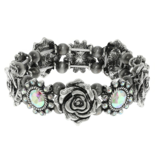 Western Rose Themed Stretch Bracelet-51143