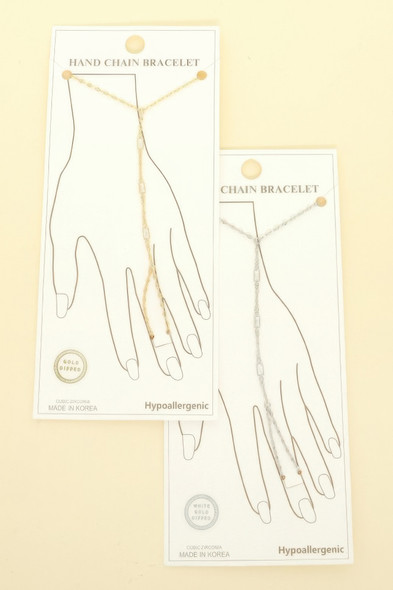Gold Plated Cz Rope Chain Hand Bracelet-51089