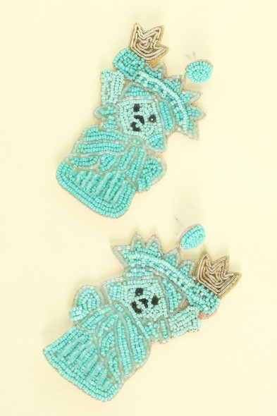 The Statue Of Liberty Beaded Earrings-52083