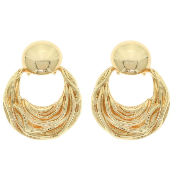 Textured Door Knocker Earrings-52063