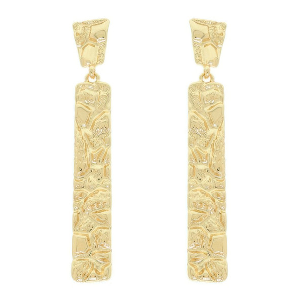 Rough Finish Vertical Bar Post Earrings-52060