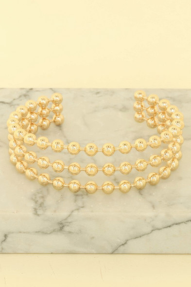 Multi-row Ball Chain Cuff Bracelet-51712