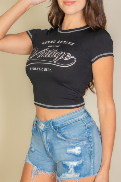 Vintage Short Sleeve Graphic T Shirt-52327