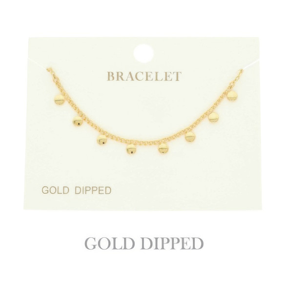Gold Plated Charm Disc Bracelet-51682