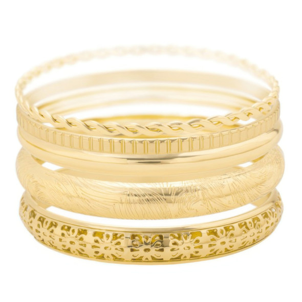5pc Multi Stacked Bangle Bracelet Set-51678