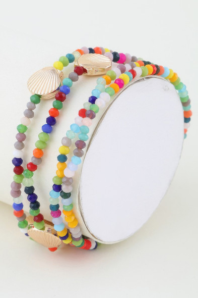 Multi Seashell Beaded Bracelet-47592