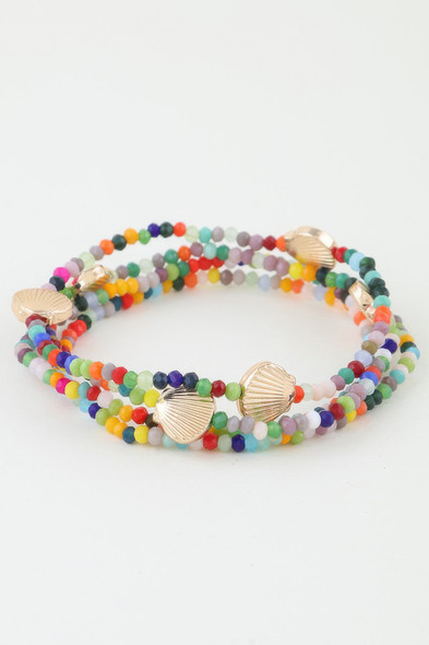 Multi Seashell Beaded Bracelet-47592