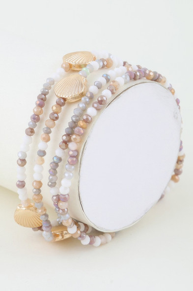 Multi Seashell Beaded Bracelet-47592