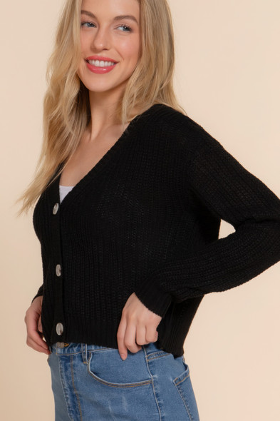 Long slv v-neck sweater cardigan        -44624