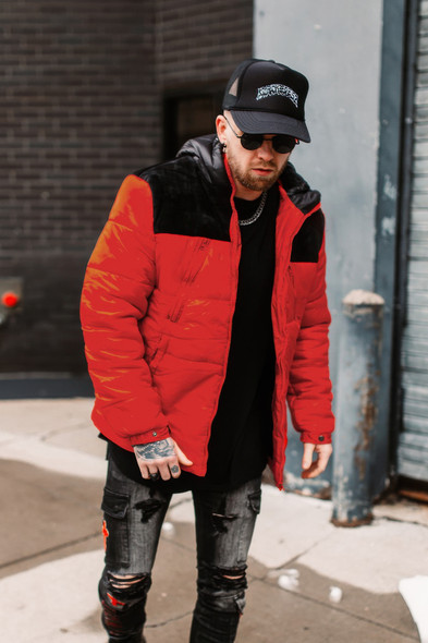 Mens Padded Buffle Puffer Jacket-45641