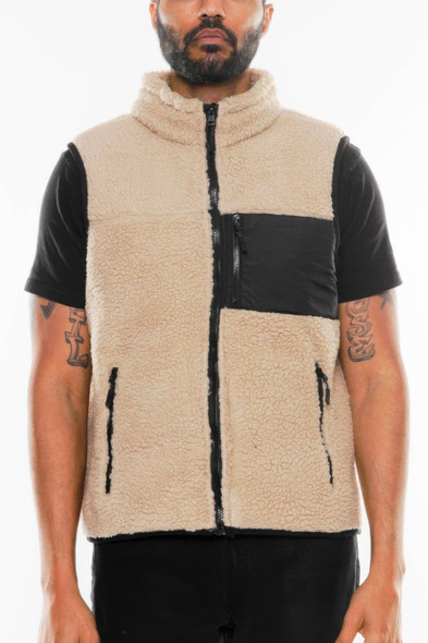 Padded Sherpa Fleece Vest-45601