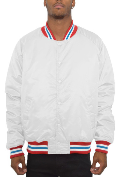 Satin Varsity Bomber Jacket-45412