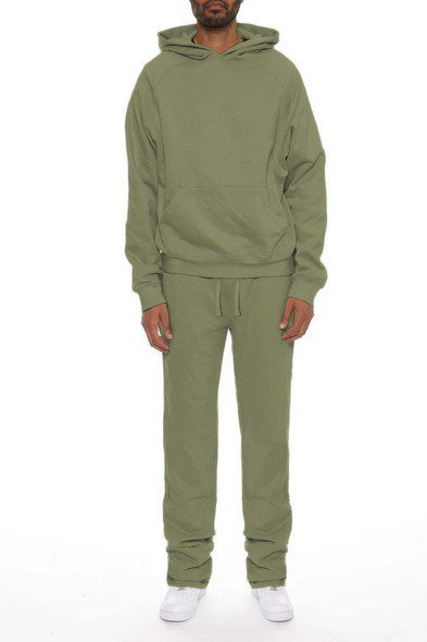 Men's Solid Stacked Flared Track Set-45089 Men's Solid Stacked Flared Track Set-45089