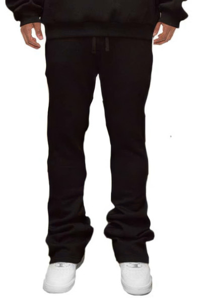Men's Solid Stacked Flared Sweat Pants-45088 Men's Solid Stacked Flared Sweat Pants-45088