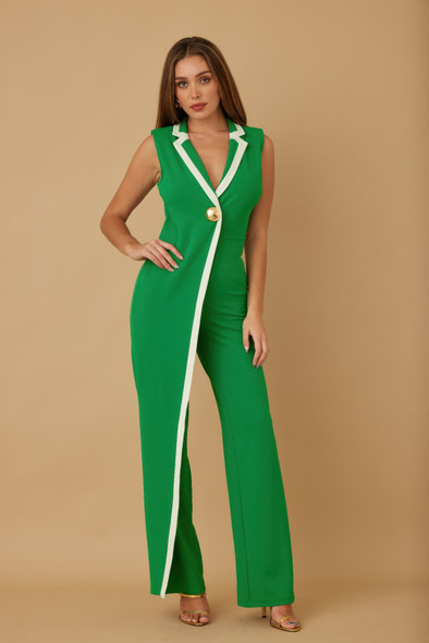 Single Golden Bell Button Jumpsuit-51955
