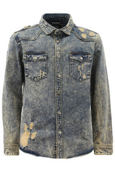 Men's Ripped Denim Overshirt  -44688