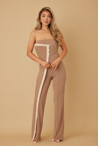 Flap Strapless Chain Jumpsuit-51921
