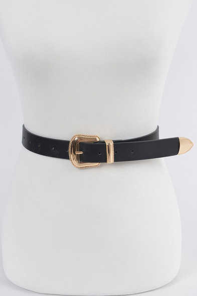 Metal Faux Leather Belt-50191