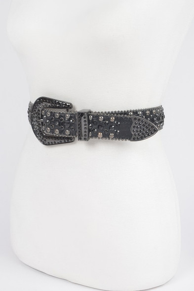 Rhinestone Metal Studded Multi Metal Belt-50144