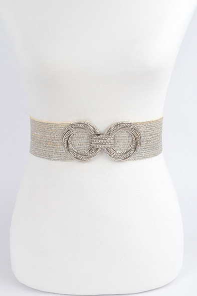 Double Metal Buckle Elastic Belt-50187