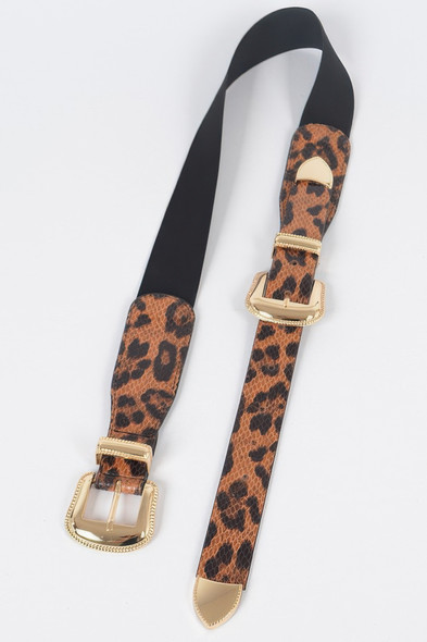 Leopard Three Pieces Metal Buckle Belt-49526