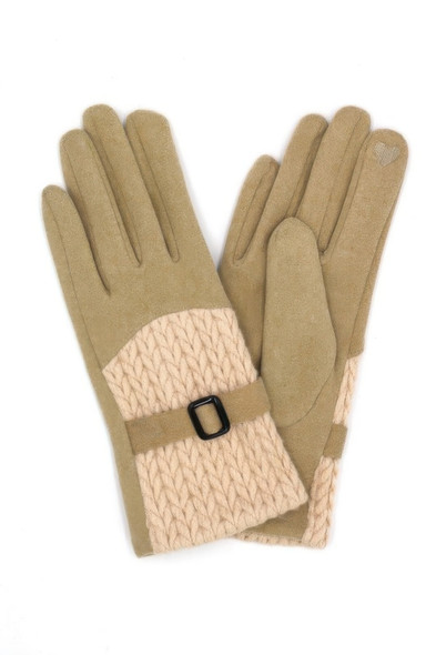 Cable And Band Detailed Smart Touch Gloves-51412