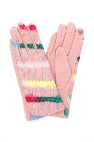 Multi Color Yarn Pattern Smart Touch Gloves-48380